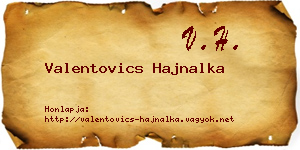 Valentovics Hajnalka névjegykártya